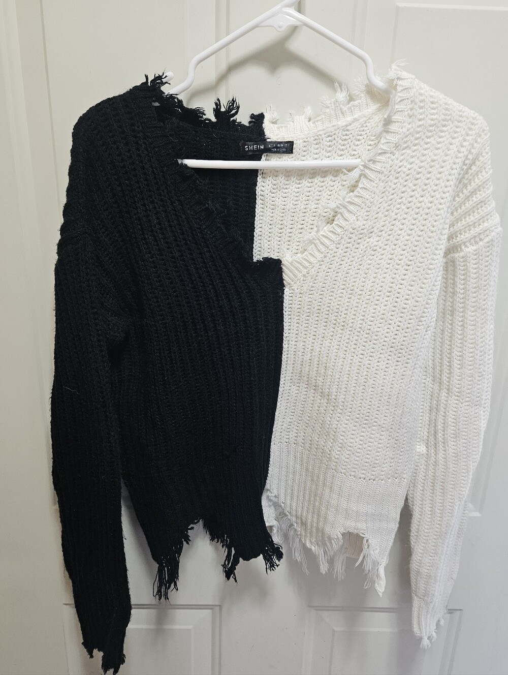 Shein Distressed Knit Sweater